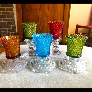 5 Vintage Votive Holders with stands